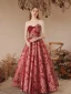 Chic / Beautiful Burgundy Sequins Printing Prom Dresses 2023 A-Line / Princess Off-The-Shoulder Short Sleeve Backless Floor-Length / Long Formal Dresses