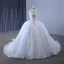 High-end Ball Gown Corset Wedding Dresses 2024 White Organza Beading Glitter Pearl Chapel Train Sweetheart Sleeveless