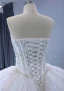 High-end Ball Gown Corset Wedding Dresses 2024 White Organza Beading Glitter Pearl Chapel Train Sweetheart Sleeveless