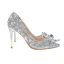 Glitzernden Sexy Silber Kristall Pailletten Brautschuhe 2024 9 cm Stilettos Spitzschuh Hochzeit Pumps Hochhackige