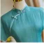 Vintage / Retro Chinese style Jade Green Floor-Length / Long Cheongsam 2024 Trumpet / Mermaid High Neck Short Sleeve