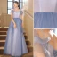 Chic / Beautiful Sky Blue Evening Dresses 2023 A-Line / Princess Spaghetti Straps Short Sleeve Backless Floor-Length / Long Evening Party Formal Dresses