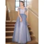 Chic / Beautiful Sky Blue Evening Dresses 2023 A-Line / Princess Spaghetti Straps Short Sleeve Backless Floor-Length / Long Evening Party Formal Dresses