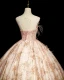 Elegant Blushing Pink Prom Dresses 2023 Ball Gown Scoop Neck Beading Rhinestone Sequins Lace Flower Tassel Sleeveless Backless Floor-Length / Long Formal Dresses
