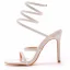 Sexy White Cocktail Party Womens Sandals 2023 10 cm Stiletto Heels Ankle Strap Open / Peep Toe Sandals High Heels