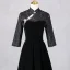 Chinese style Black Prom Dresses 2024 A-Line / Princess High Neck Short Sleeve Backless Floor-Length / Long Prom Formal Dresses