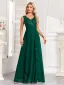 Modest / Simple Dark Green Sequins Chiffon Prom Dresses 2024 A-Line / Princess V-Neck Sleeveless Backless Floor-Length / Long Prom Formal Dresses