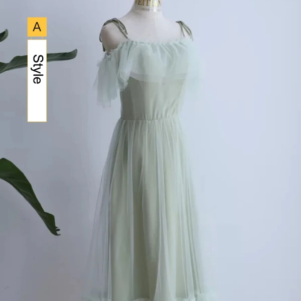 Modest / Simple Sage Green Bridesmaid Dresses 2023 A-Line / Princess Short Sleeve Backless Floor-Length / Long Bridesmaid Dresses