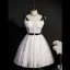 Sexy Blanche Anniversaire Robe De Fête 2022 Princesse Bretelles Spaghetti Sans Manches Dos Nu Noeud Ceinture Longue Robe De Ceremonie