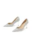 Charming Silver Rhinestone Pearl Leather Wedding Shoes 2026 8 cm Stiletto Heels Pointed Toe Wedding Pumps High Heels