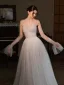 Chic / Beautiful White Lace Flower Wedding Bridal Gloves 2026 Tulle
