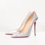 Sexig Silver Läder Röd Sula Afton Pumps 2023 12 cm Stilettklackar Spetsiga Pumps Högklackade