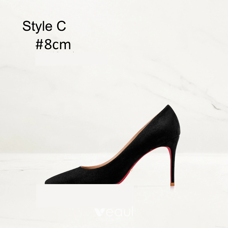 Chaussures Promise Talon Aiguille Simili Daim Rouge Et Noir - Taille 6.0, Neuf Sans Emballage