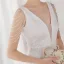 Scintillantes Blanche Paillettes Robe De Soirée 2022 Trompette / Sirène V-Cou Perlage Gland Sans Manches Dos Nu Longue Soirée Robe De Ceremonie