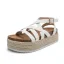 Schlicht Gelb Strassenmode Strand Flechten Sandalen Damen 2022 6 cm Keilabsatz Peeptoes Sandaletten