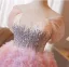Lovely Blushing Pink Sequins Pleated Prom Dresses 2024 Ball Gown Off-The-Shoulder Sleeveless Backless Prom Formal Dresses
