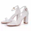 Minimalistisch Weiß Brautschuhe 2025 7 cm Stilettos Knöchelriemen Peeptoes Hochzeit Sandaletten Hochhackige