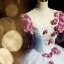 Elegant Sky Blue Rhinestone Sequins Appliques Lace Flower Prom Dresses 2023 Ball Gown Scoop Neck Puffy Short Sleeve Backless Floor-Length / Long Formal Dresses