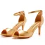 Chic / Beautiful Gold Evening Party Womens Sandals 2023 7 cm Stiletto Heels Ankle Strap Open / Peep Toe Sandals High Heels
