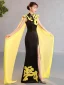 Chinese style Black Gold Sequins Evening Party Cheongsam 2023 Trumpet / Mermaid High Neck Sleeveless Split Front Floor-Length / Long Cheongsam / Qipao