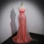 Scintillantes Sexy Rose Bonbon Paillettes Robe De Soirée 2023 Trompette / Sirène Bustier Sans Manches Dos Nu Train De Balayage Soirée Robe De Ceremonie