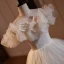 Schöne Weiß Applikationen Leichtes Brautkleider / Hochzeitskleider 2024 Ballkleid Off Shoulder Ärmellos Rückenfreies Lange Hochzeit