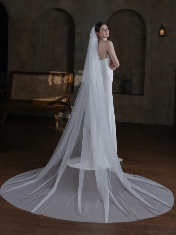 Simple Blanche 2 m Tulle Voile De Mariée 2025