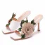 Mode Blanche Faux Diamant Brodé Jardin / Extérieur Sandales Femme 2023 9 cm Talons Aiguilles Peep Toes / Bout Ouvert Sandales Talons Hauts
