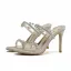 Sexy Silver Rhinestone Evening Party Womens Sandals 2022 9 cm Stiletto Heels Open / Peep Toe Sandals High Heels
