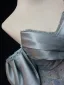 Chic / Beautiful Sky Blue Beading Pearl Sequins Prom Dresses 2025 A-Line / Princess Off-The-Shoulder Short Sleeve Backless Floor-Length / Long Prom Formal Dresses
