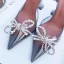 Transparent Sexy Summer Purple Evening Party Womens Sandals 2022 Rhinestone Bow 9 cm Stiletto Heels Pointed Toe High Heels