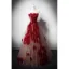 High-end Burgundy Beading Appliques Prom Dresses 2024 A-Line / Princess Strapless Sleeveless Backless Floor-Length / Long Prom Formal Dresses