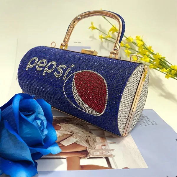 Niezwykły Królewski Niebieski Pepsi Rhinestone Wieczorowe Kopertówki 2025 Stop