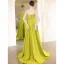 Chic / Beautiful Lime Green Evening Dresses Jumpsuit 2022 Crossed Straps A-Line / Princess Sleeveless Strapless Backless Sweep Train Evening Party
