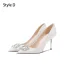 Glitzernden Rosa Strass Pailletten Brautschuhe 2024 8 cm Stilettos Spitzschuh Hochzeit Pumps Hochhackige