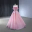 High-end Sage Green Beading Prom Dresses 2024 Ball Gown Off-The-Shoulder Sleeveless Backless Floor-Length / Long Prom Formal Dresses