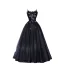 Modest / Simple Black Appliques Sequins Prom Dresses 2022 A-Line / Princess Spaghetti Straps Sleeveless Backless Floor-Length / Long Prom Formal Dresses