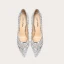 Sparkly Sexy Silver Rhinestone Sequins Wedding Shoes 2023 Leather 10 cm Stiletto Heels Pointed Toe Wedding Shoes High Heels