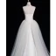 Audrey Hepburn-Stil Weiß Satin Brautkleider / Hochzeitskleider 2023 A Linie Spaghettiträger Ärmellos Rückenfreies Sweep / Pinsel Zug Hochzeit