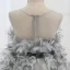 Fashion Grey Appliques Prom Flower Girl Dresses 2022 A-Line / Princess Scoop Neck Sleeveless Bow Sash Sweep Train Flower Girl Dresses