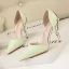 Charming White Glitter Metal Flower Wedding Shoes 2024 9 cm Stiletto Heels Pointed Toe Wedding High Heels