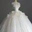 Elegant White Appliques Wedding Dresses 2025 Ball Gown Strapless Sleeveless Backless Chapel Train Wedding