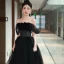 Sexy Black Beading Evening Dresses 2024 A-Line / Princess Off-The-Shoulder Sleeveless Backless Floor-Length / Long Evening Party Formal Dresses