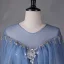 Fashion Sky Blue Glitter Beading Star Sequins Prom Dresses 2023 Ball Gown Scoop Neck Short Sleeve Backless Floor-Length / Long Prom Formal Dresses
