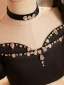 Elegant Black Rhinestone Birthday Flower Girl Dresses 2024 Ball Gown Scoop Neck Puffy Short Sleeve Backless Floor-Length / Long