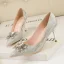 Charming Champagne Rhinestone Butterfly Evening Party Pumps High Heels 2022 7 cm Stiletto Heels Pointed Toe Pumps
