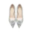 Scintillantes Paillettes Faux Diamant Argenté Chaussure De Mariée 2022 Cuir 8 cm Talons Aiguilles À Bout Pointu Mariage Escarpins Talons Hauts