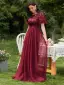 Vintage / Retro Navy Blue Lace Flower Sequins Prom Dresses 2023 A-Line / Princess Scoop Neck Short Sleeve Floor-Length / Long Prom Formal Dresses