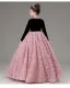 Chic / Beautiful Blushing Pink Appliques Sequins Birthday Flower Girl Dresses 2025 Ball Gown Scoop Neck Long Sleeve Floor-Length / Long