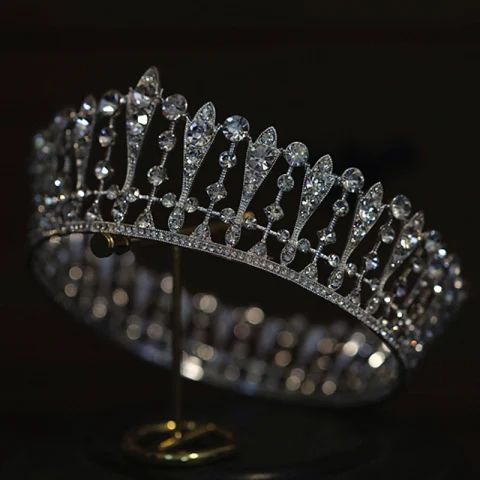 Inhabituel Argenté Faux Diamant Alliage Mariage Tiare 2022 Accessoire Cheveux Mariage